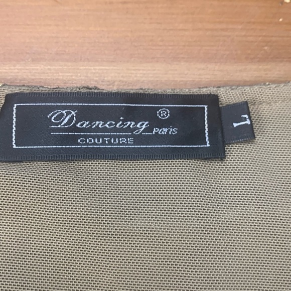 Dancing Couture Rare Sleeveless Top Embellished w Leather. Gold w Bronze Silver - Picture 7 of 17